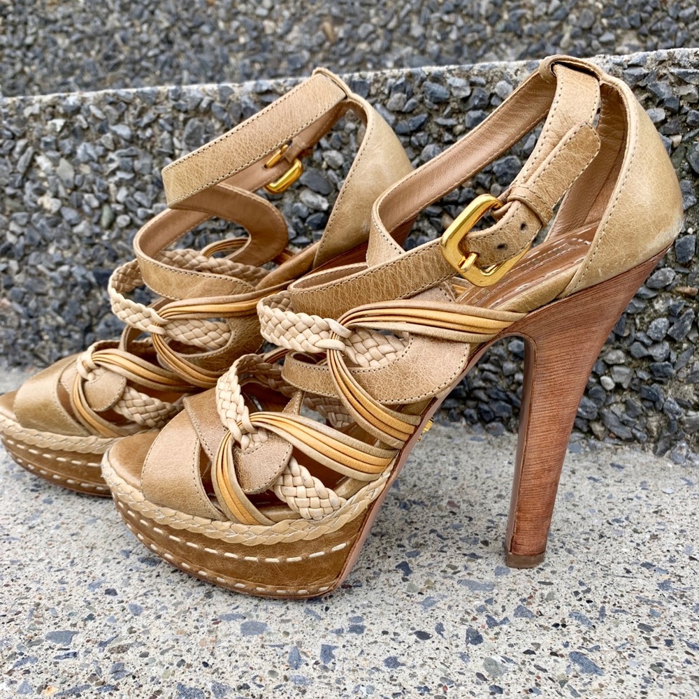 Authentic Prada high heel platform shoe